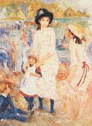 Pierre Renoir Children on the Seashore, Guernsey oil painting artist